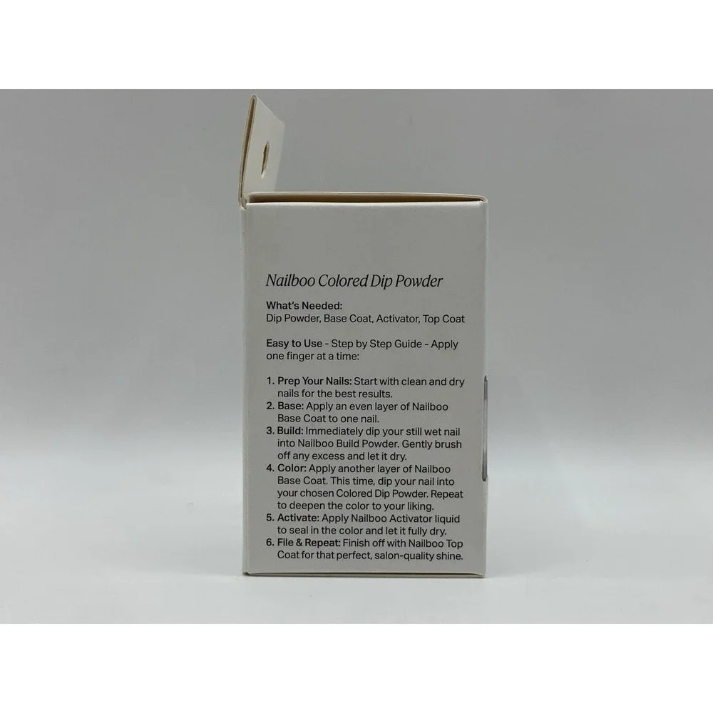 Nailboo Colored Dip Powder Here's A Tip (White) 14g 0.5 oz No UV LED New Box